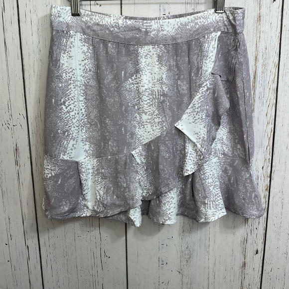 Sim & Sam Snakeskin Ruffle Mini Wrap Skirt - Picture 1 of 10